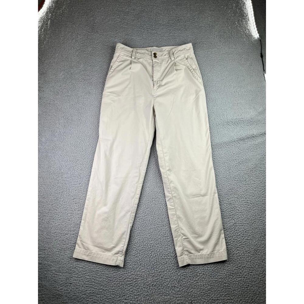 Everlane Relaxed Chino Straight Leg Pants Beige Cotton Womens Size 30x28 Stretch